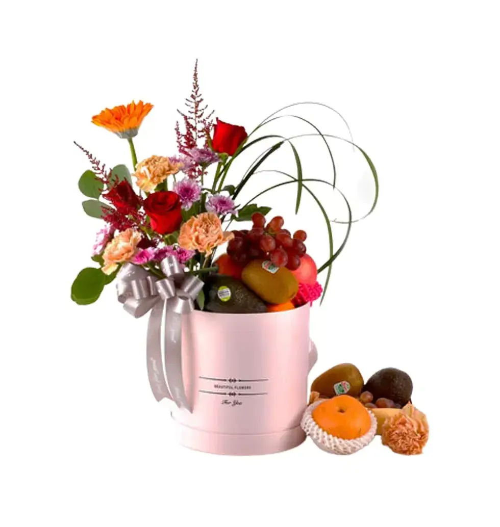 Arrangement of Fruit and Flowers