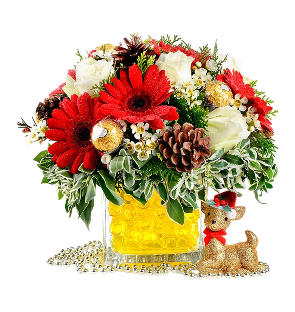 Cheerful X-Mas Floral & Chocolate Duo