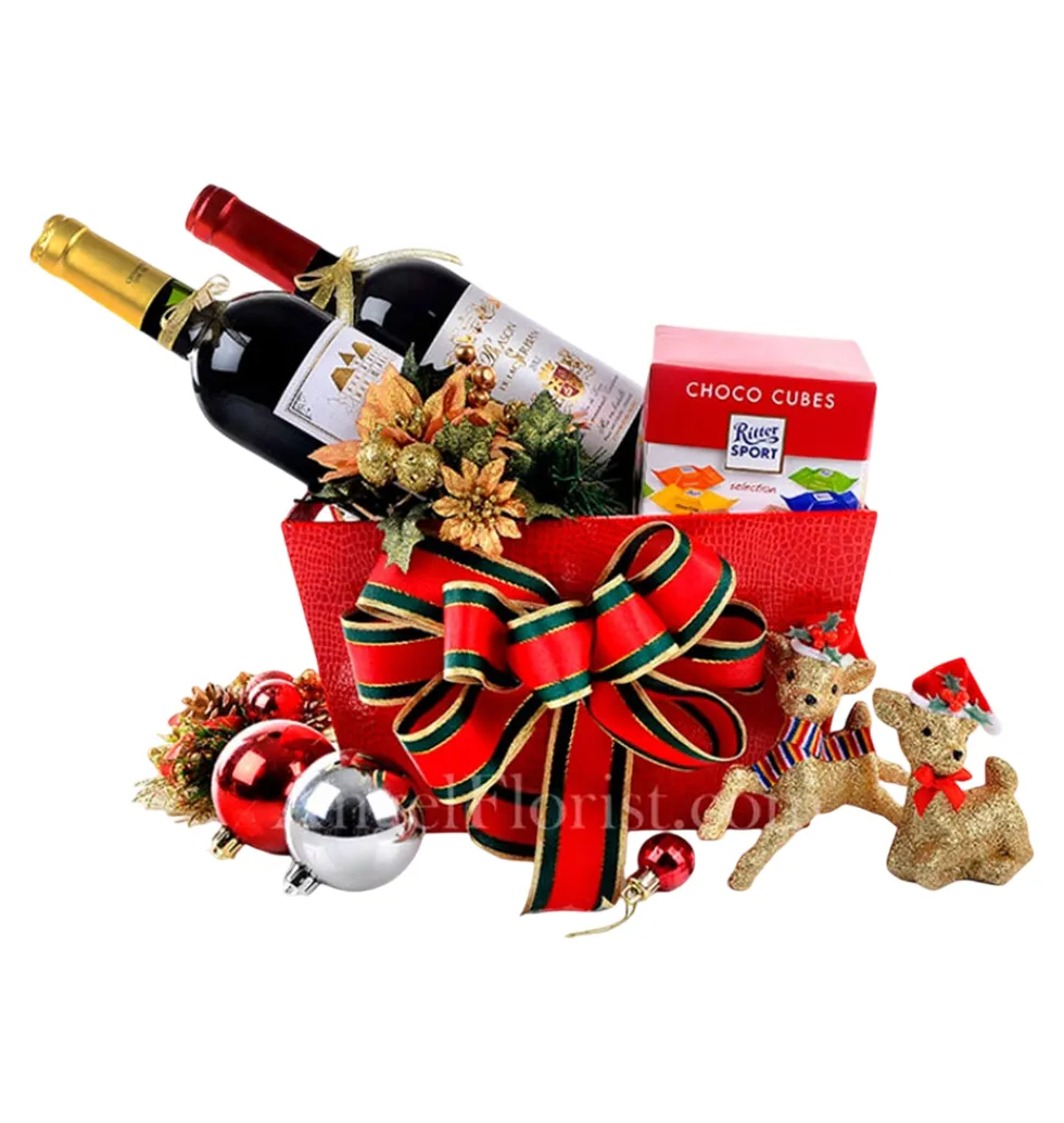 Gourmet Christmas Wine & Chocolate Gift