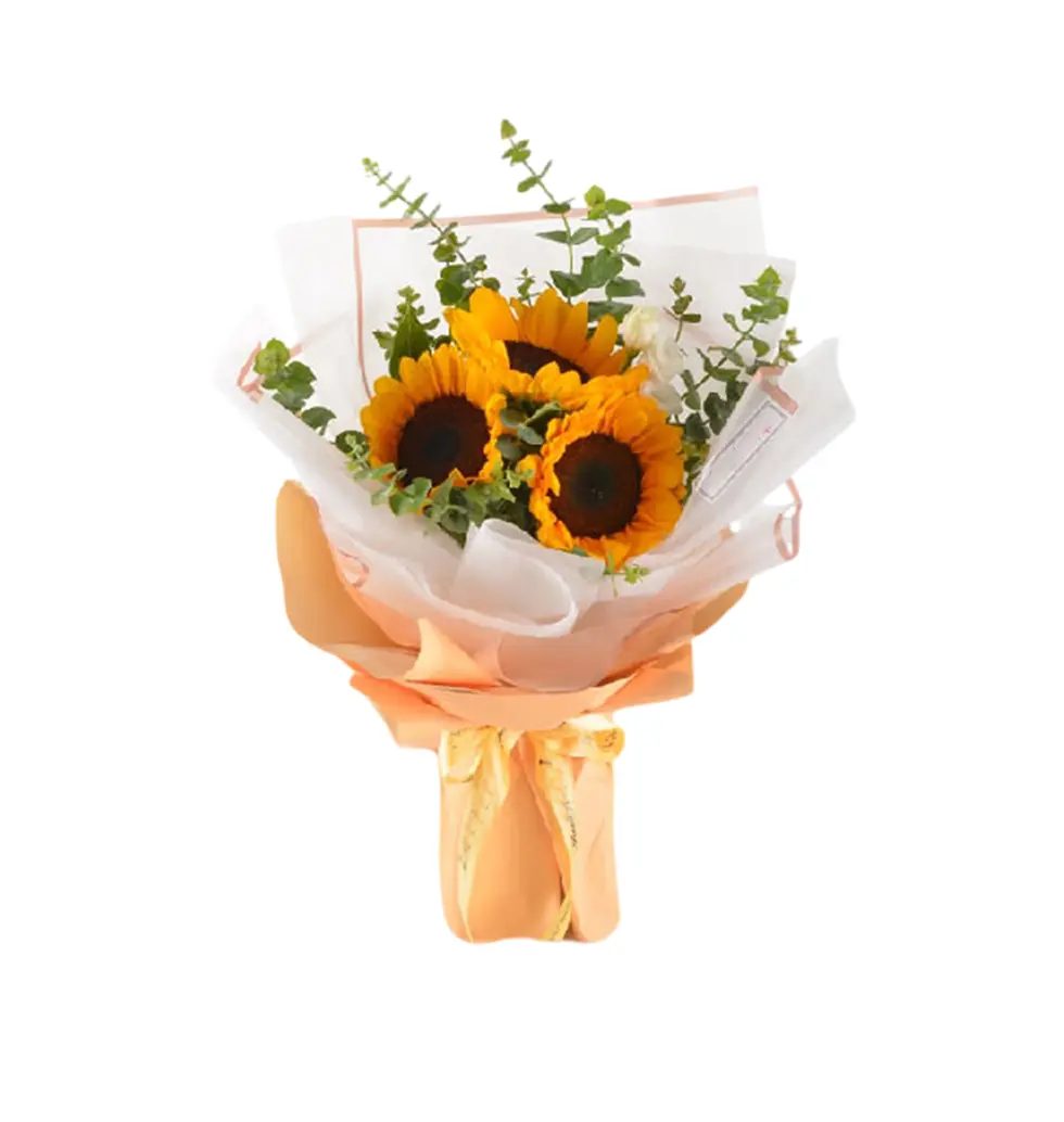 Golden Trio Sunflower Gift Bouquet