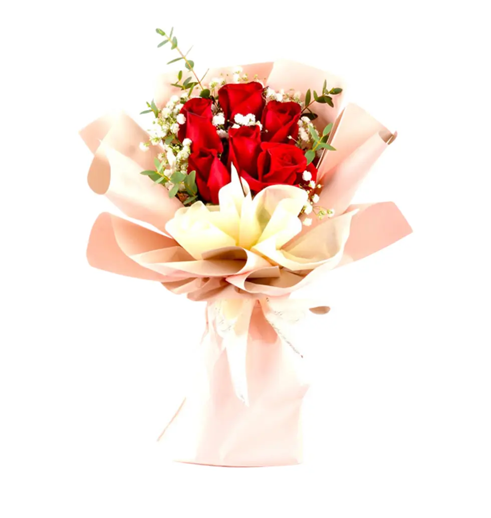 Premium Roses & Baby Breath Bouquet