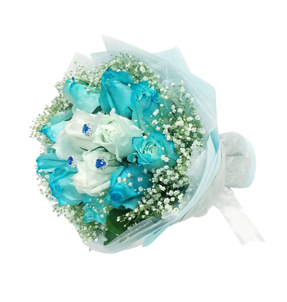 Elegant Blue and White Roses