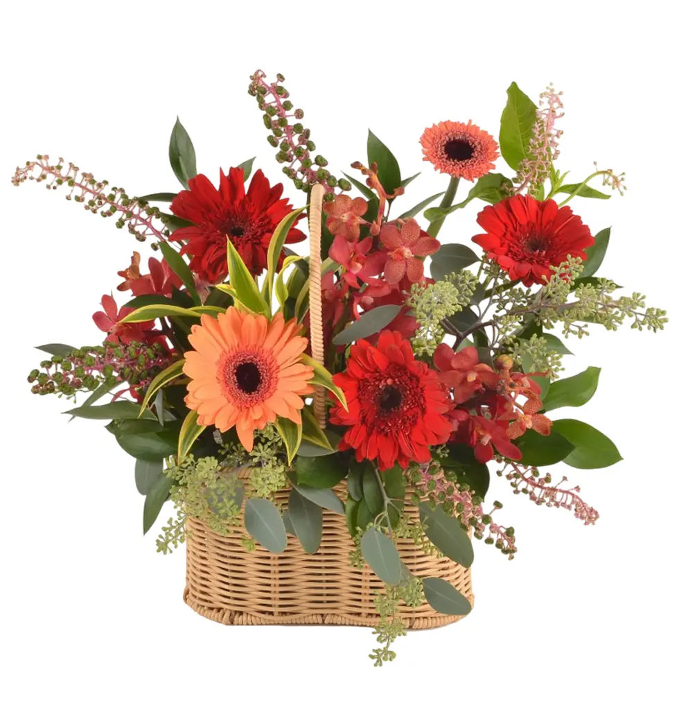 Joyful Floral Basket Arrangement