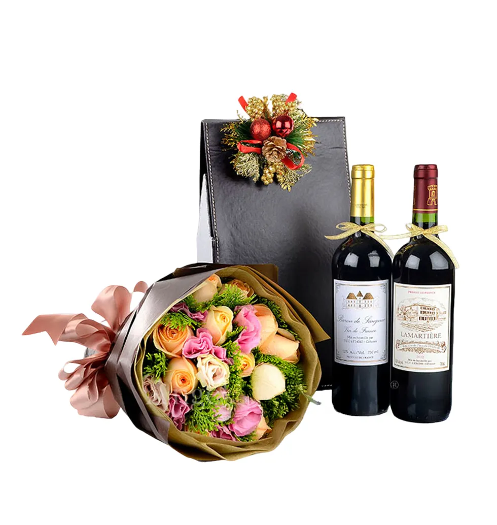 Gourmet Wine & Floral Gift