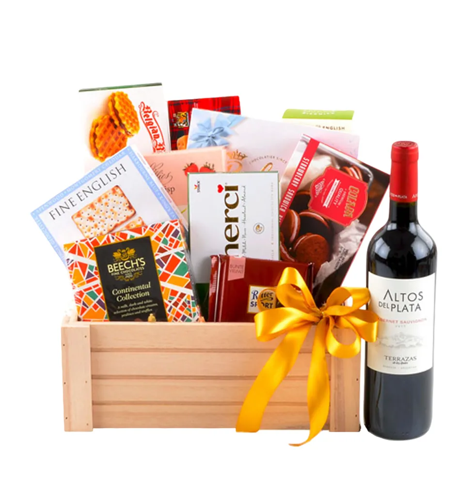 Decadent Wine and Treats Gift